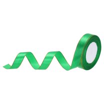Wide Satin Ribbon with Gold Edges Border Grosgrain Fabric Ribbon for Gift Wrapping Wedding Bouquet Green 3/4 Inch x 25 Yard