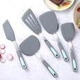 thumbnail image 4 of To encounter 5 Pieces Silicone Spatula Set, BPA Free Silicone Turner Spatulas, Heat Resistance Durable Cooking Utensils, Flip Turner for Fish, Egg, Pancake, Light Grey, 4 of 10