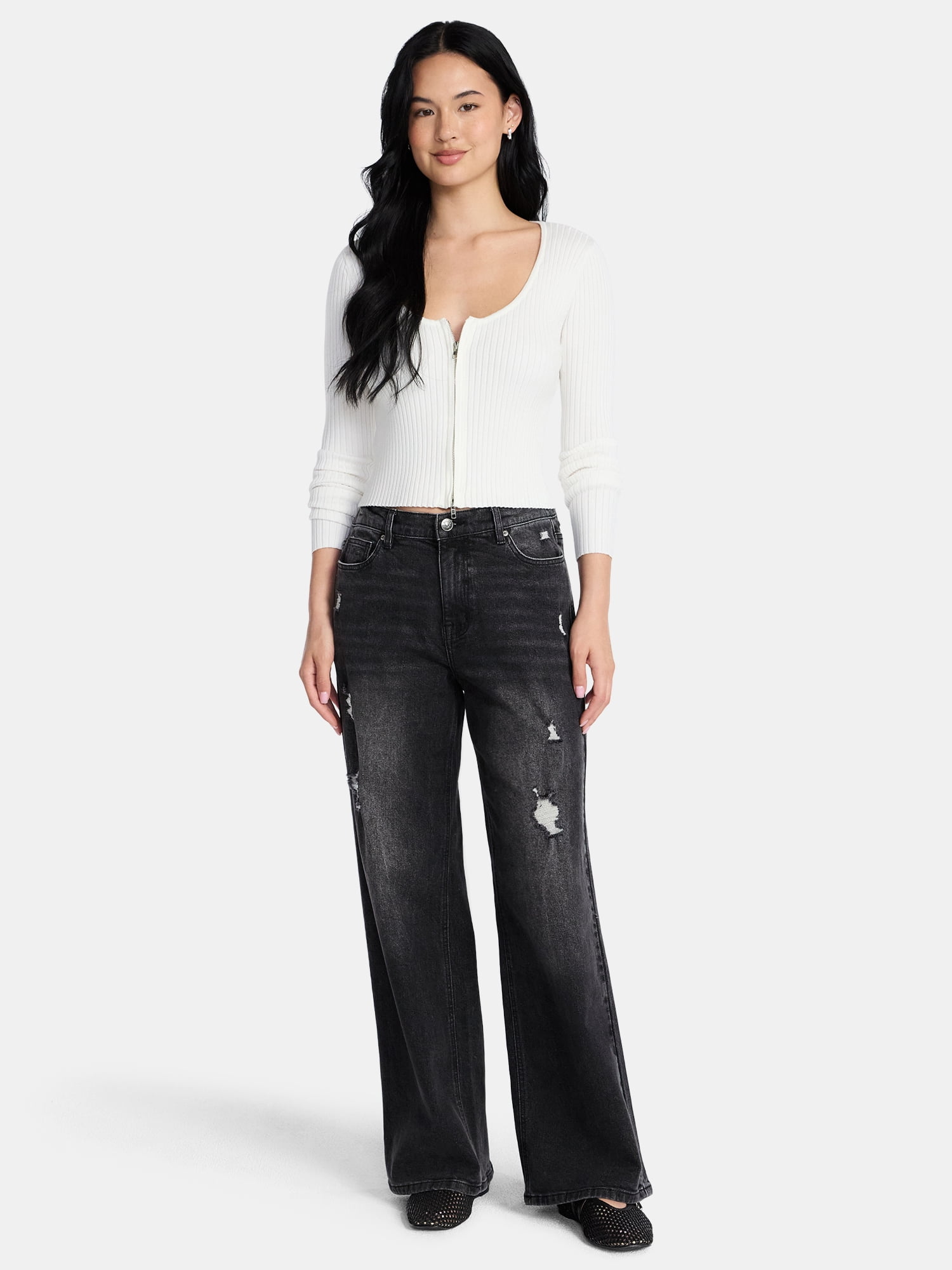 Madden NYC Women’s Distressed Jeans, 31'' Inseam, Sizes XXS-XXL