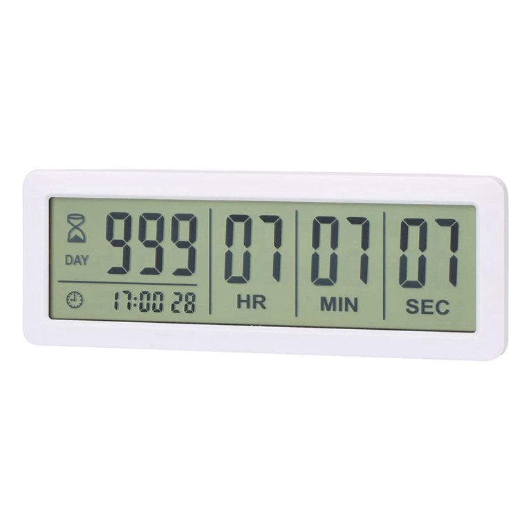 10X Big Digital Countdown Timer Clock - 999 Count Down Clock Timer for  Graduation Lab Kitchen (White) 