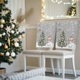 thumbnail image 3 of Grey Christmas Chair Covers Set of 6 Winter Snowman Snowflake Christmas Tree Chair Back Covers Stretch Removable Washable Slipcovers Protector for Dining Room Kitchen Party Decor, 3 of 5