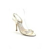 Pre-owned|Jimmy Choo Womens Metallic Slingback Stiletto Pumps Gold Leather Size 37.5 7.5