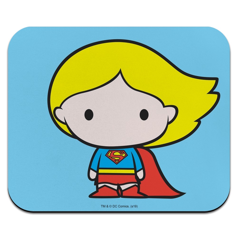 Superman Supergirl Cute Chibi Character Low Profile Thin Mouse Pad Mousepad - image 1 of 4