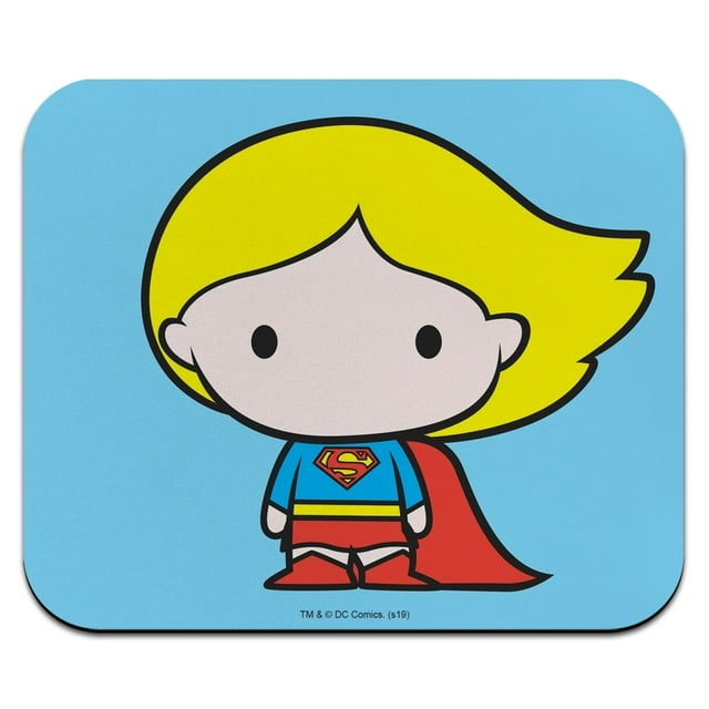 Superman Supergirl Cute Chibi Character Low Profile Thin Mouse Pad Mousepad