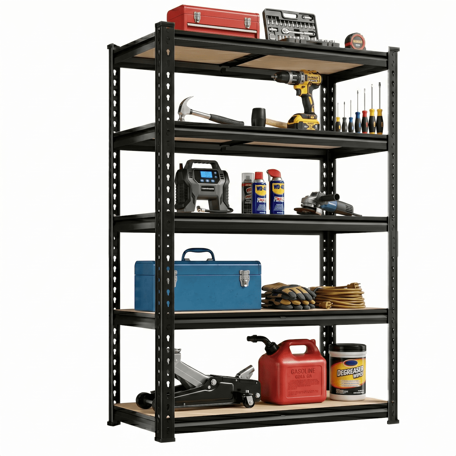 UBERLYFE Heavy Duty Garage Shelving Unit 2000 lbs Metal Storage Shelves, 5-Tier Adjustable Steel Shelving Rack 28”W x 12”D x 60”H, Freestanding Garage Storage Rack for Basement Pantry Warehouse