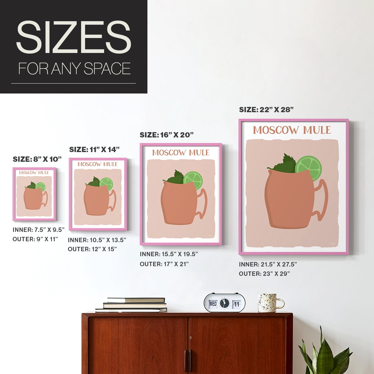 Moscow Mule in Pink Solid Wood 11 x 14 Framed Print