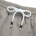 thumbnail image 6 of Timoontee Men White Drawstring Elastic High Waist Cuffed Ankle Knee Length Capri Quick Dry Jogger Pants Deep Side Slip Pockets Lightweight Sports Casual Sightseeing Trousers XXL, 6 of 9
