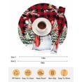thumbnail image 6 of 13 Inch Round Placemats Set of 4, Red Plaid Snowman Christmas Non Slip Heat Insulation PP Table Mats, Xmas Tree Snowflake Birds Branches Washable Place Mats for Kitchen Dining Party Table Decor, 6 of 7