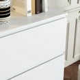 thumbnail image 6 of KULAGAGA Modern Nightstand Bed Side Table with 3 Drawers, Night Stand with No Handle Design, End Sofa Table for Living Room, White 30.3”W x 15.7”D x 32.3”H, 6 of 7