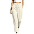 thumbnail image 2 of Utoimkio Drawstring Elastic Waist Casual Pants for Women with Crinkle Fabric and Cuffed Hem, 2 of 6