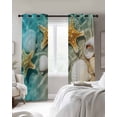 thumbnail image 4 of Ocean Shell Kitchen Curtains Beach Starfish Sea Water Sand Shore Cafe Short Curtains for Bathroom Blackout Window Curtain Grommet Small Window Treatment Drapes for Bedroom Living Room 27.5"x39"x2, 4 of 9
