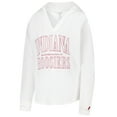 thumbnail image 2 of Women's League Collegiate Wear White Indiana Hoosiers Slub Long Sleeve V-Neck Hoodie T-Shirt, 2 of 3