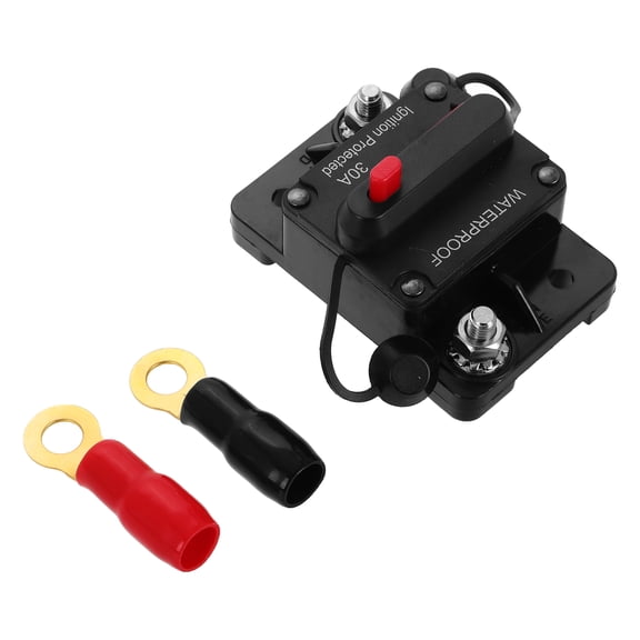 Circuit Breaker with Manual Reset for Car Audio Protection 30 Amp 12v-48v DC Waterproof Assorted
