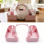 Pump Caddy Organizer for Spectra S1 S2 Breast Pump, Bottle Holder with Cord Storage, Nursing Accessory for Pumping Station Organization, Pink