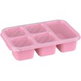 thumbnail image 1 of Wheat Straw Lunch Box, Lunch Box, Five-compartment Lunch Box, Tea Lunch Box with Lid, Fresh-keeping Snack Plate, Snack Snack Box, 5 squares - pink, 1 of 6