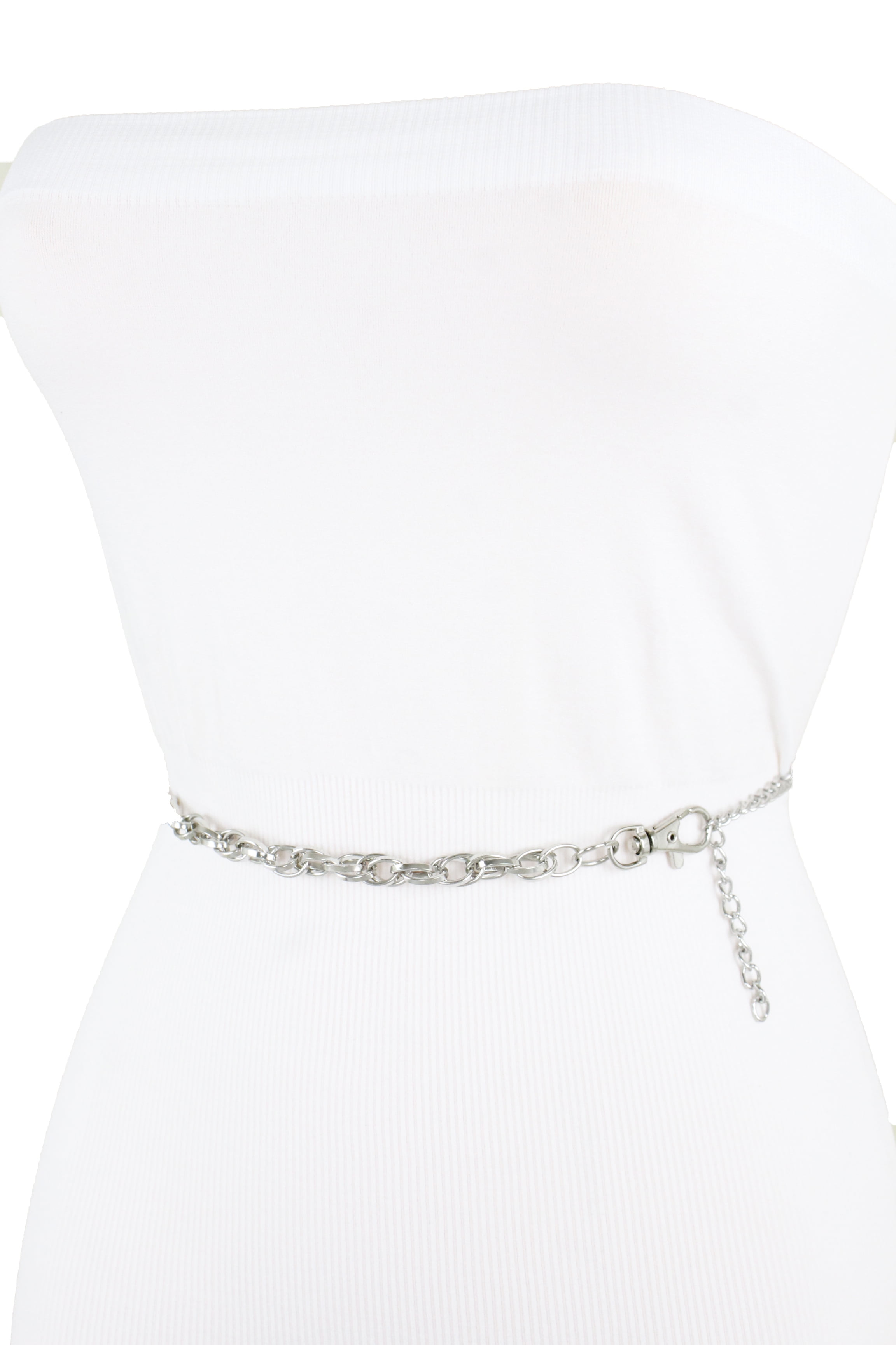 Women Silver Metal Chain Links Fashion Belt Plus Size XL XXL
