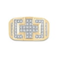 thumbnail image 2 of FB Jewels 10kt Yellow Gold Mens Round Diamond Cross Cluster Ring 1/3 Cttw Size 10, 2 of 4