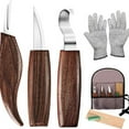 thumbnail image 2 of 7 in 1 Wood Carving Tools Kit with Carving Hook Knife Wood Whittling Knife Chip Carving Knife Gloves Carving Knife Sharpener for Beginners Woodworking kit, 2 of 11