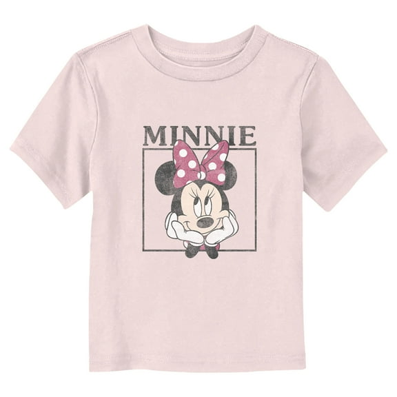 Toddler's Mickey & Friends Distressed Cute Minnie Portrait  Graphic Tee Light Pink 5T