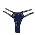 thumbnail image 5 of Gibobby Calzoncillos de encaje sexy para mujer Bragas ahuecadas Bragas de encaje de ganchillo Tangas G String Lencería Ropa interior Bragas de cintura alta(Azul,M), 5 of 5