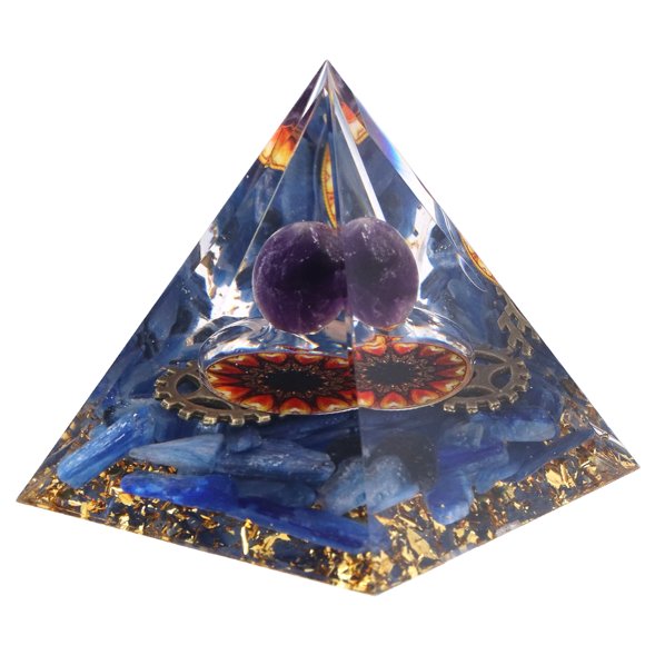 ZOUSSIQI Positive Energy Pyramid Hand Crafted Tabletop Decoration Healing Pyramid for Yoga Meditation JU316-59054