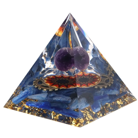 ZOUSSIQI Positive Energy Pyramid Hand Crafted Tabletop Decoration Healing Pyramid for Yoga Meditation JU316-59054