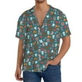 thumbnail image 2 of Disketp Men's Hawaiian Skull cute organ Print Shirts Button Down Holiday Beach Shirts-Small, 2 of 5