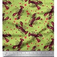 thumbnail image 1 of Soimoi Polyester Crepe Fabric Dot & Lobster Ocean Print Fabric by Yard 42 Inch Wide, 1 of 1