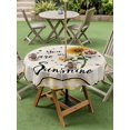 thumbnail image 4 of Outdoor Tablecloth with Umbrella Hole for Patio/Picnic/Party/Camping, Sunflowers Waterproof Table Cloth Round Cover Washable, Yellow Floral Botanical Checkered Rustic (Dia 60"), 4 of 8
