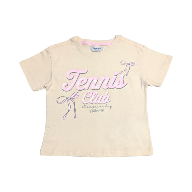 Playera Infantil Estampada George Crema Talla 10