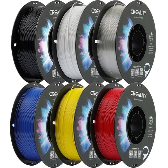 Official Creality 6-Pack PETG 3D Printer Filament Non-Toxic Excellent Toughness High Precision, Dimensional Accuracy±0.02 mm Premium 3D Printing Filament