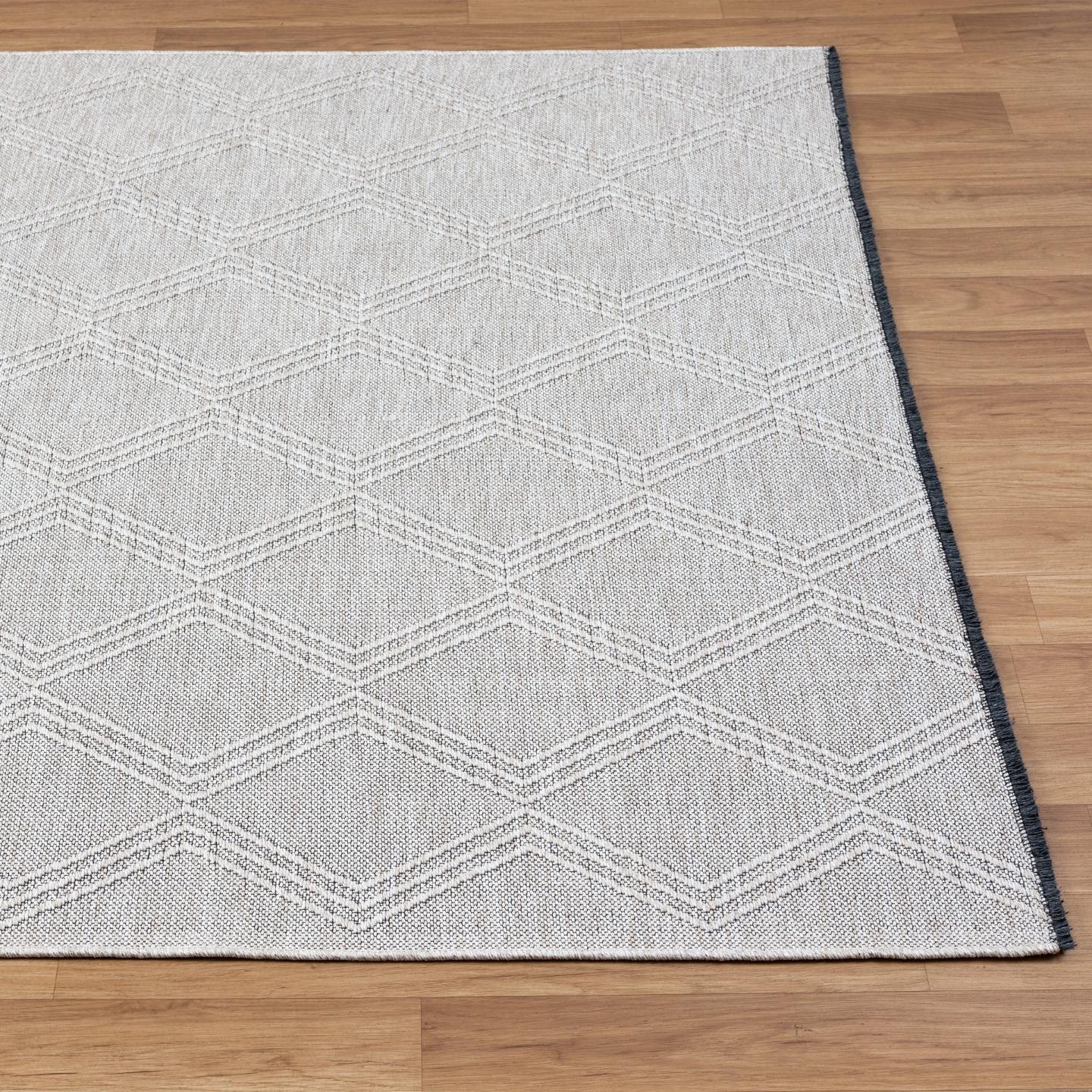 Luxe Weavers Modern Farmhouse Beige 8x10 Washable Area Rug, Anti-Slip Diamond Pattern Carpet