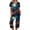 Z001_Blue, variant on 4th of July Pajamas for Women Set Soft Comfy Pajamas Red Blue and White Star Print Short Sleeve Tops Capri Pants Pjs Set with Pockets