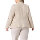 thumbnail image 3 of Blazers de talla grande Agnes Orinda para mujeres, chaquetas de traje de oficina de lino con botón y solapa, con bolsillo 3X beige, 3 of 5