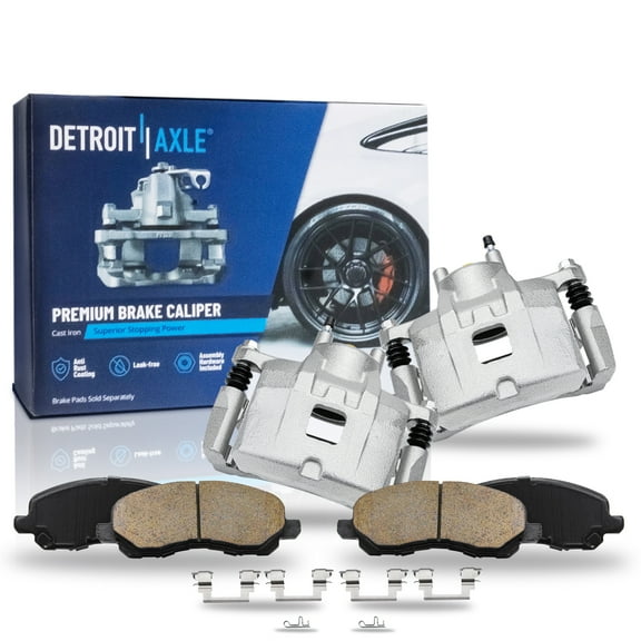 Detroit Axle - Front Brake Kit for Chrysler 200 Sebring Dodge Avenger Caliber Jeep Compass Patriot, Disc Brake Calipers Ceramic Brake Pads Replacement