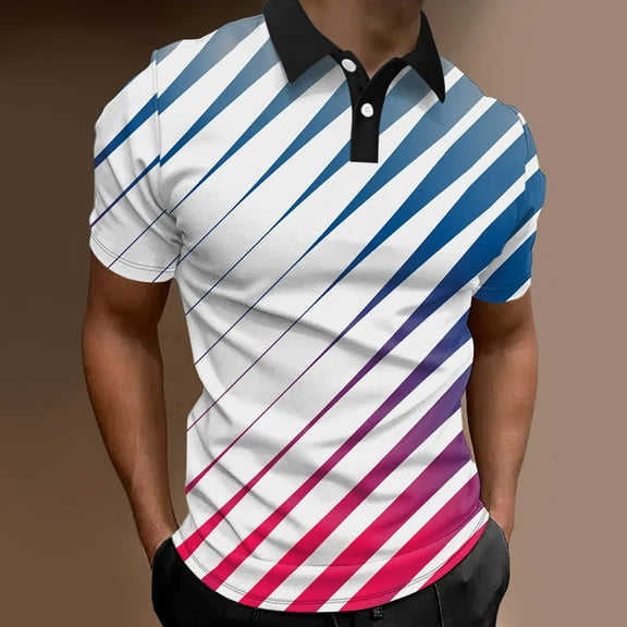 PEASKJP Polo Shirts for Men Men's Big and Tall Big & Tall Active Performance Polo Shirt (Blue,XXL)