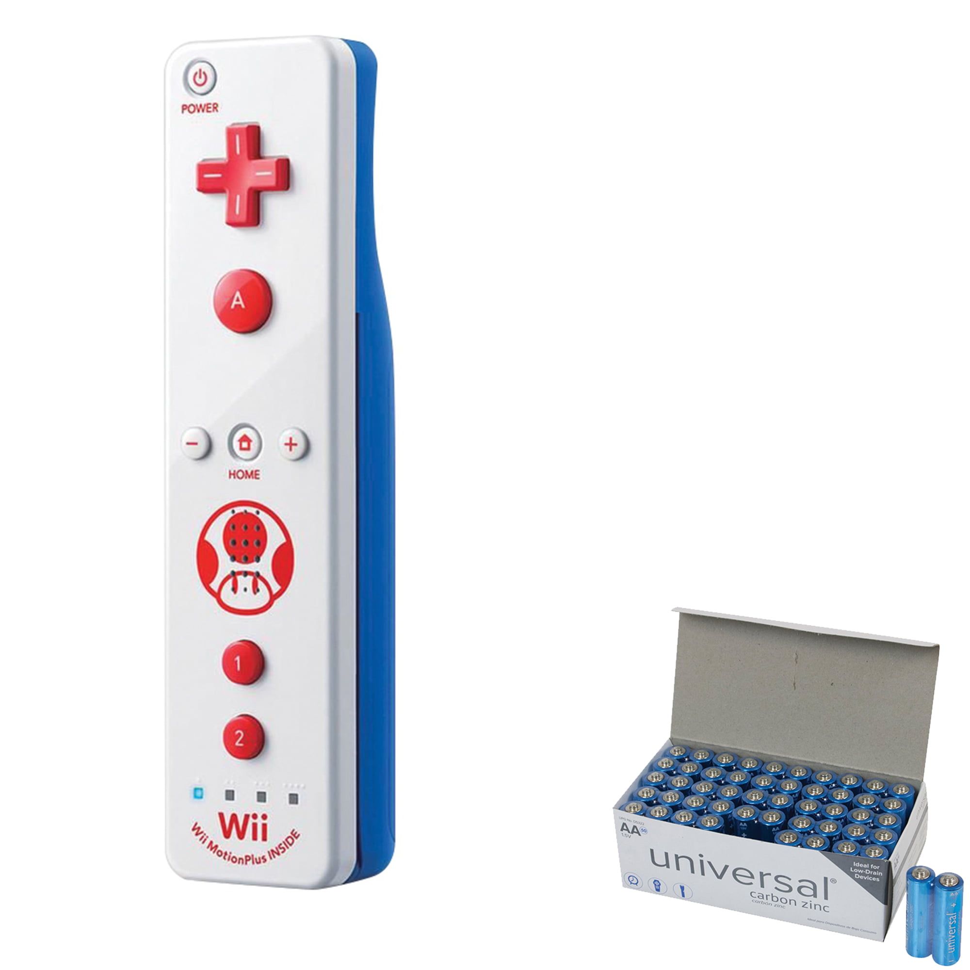 median til eksil Rundt om Nintendo 102147 Wii/Wii U Toad Edition Wii Remote Plus & UPG AA 50 Pack -  Walmart.com