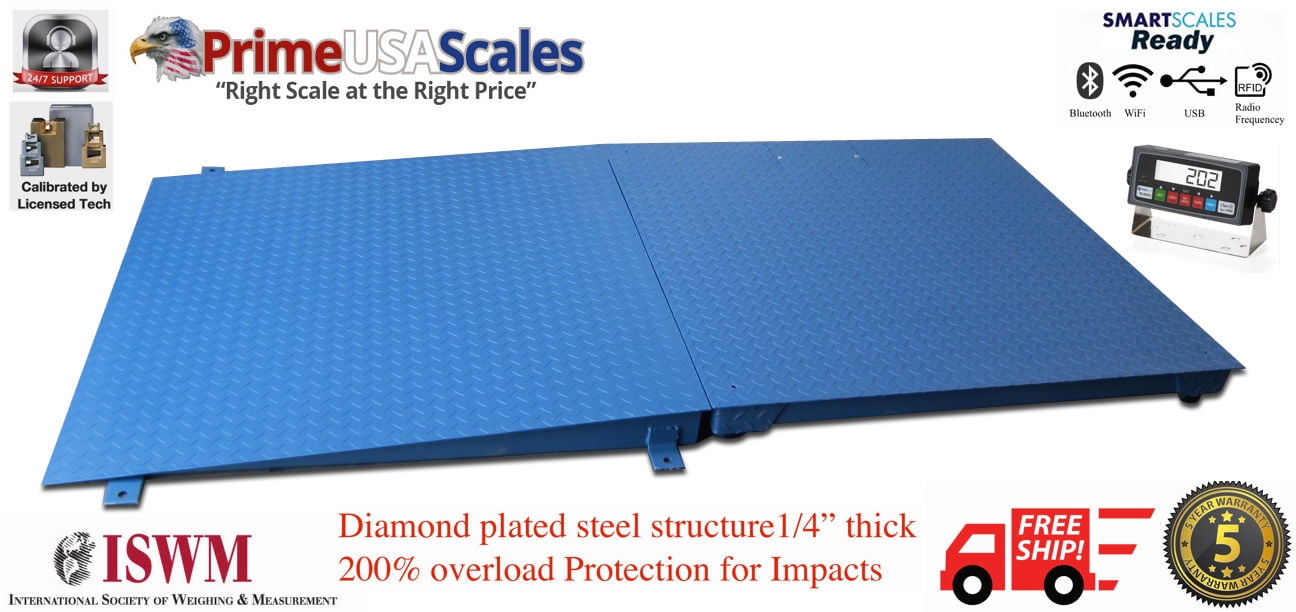 New 10,000 lb x 1 lb 5'x4' (60" x 48") Floor Scale / Pallet Scale with