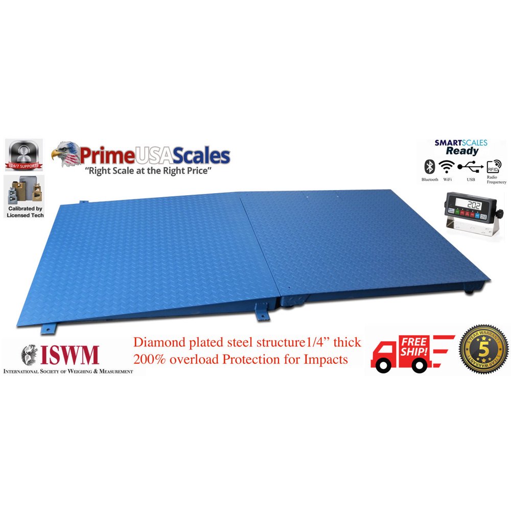 New 10,000 lb x 1 lb 5'x4' (60" x 48") Floor Scale / Pallet Scale with Ramp