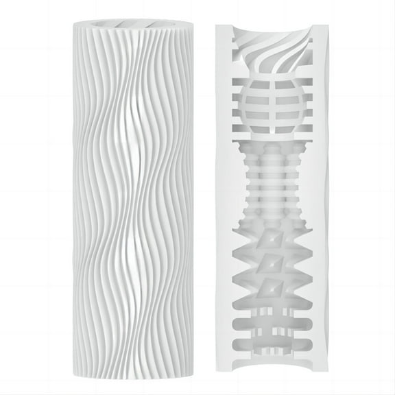 Portable Male Mastubator Cup,Manual Double-Sided Masturbation Cup Male Stroker,,Adult Sex Toys for Men Pleasure-White