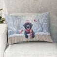 thumbnail image 2 of Playful Labrador Retriever Welcomes Winter Snowy Day with Cardinal Bird Quilt Pillowcase Lab Dog Lover Gifts Throw Pillow Cover Bed Home Decor - 12017, 2 of 5