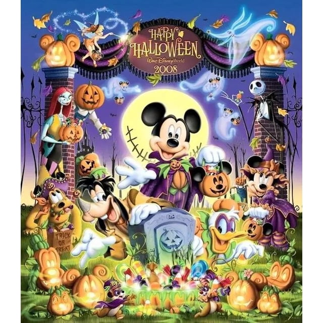 Disney-dibujo de diamante de dibujos animados, bordado de Mickey, punto de cruz, mosaico hecho a mano, decoración del hogar, regalo de Halloween, 5 d