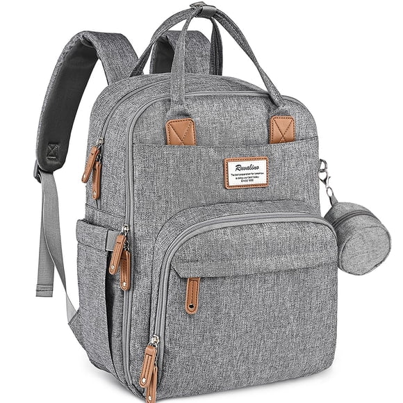 Mochila pañalera impermeable expandible RUVALINO gris XL