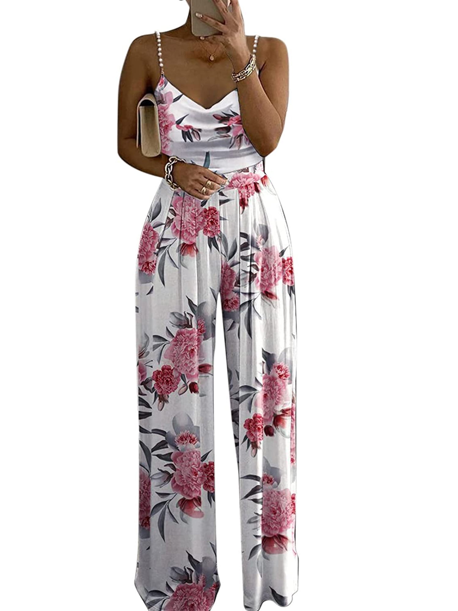 floral romper pants