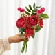thumbnail image 4 of Ramo de Flores Artificiales para Exterior | Rosas de Seda Sintética con Tallos de Hierro Ajustables | Arreglo Floral de Plástico Duradero En Rojo, Rosa, Beige y Morado para Jardín, Patio, Porche, Ven, 4 of 6