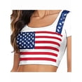 thumbnail image 5 of 4th of July Outfits for Women Two Piece American Flag for Mini Pleated Skirt with Top Set Star S, 5 of 7