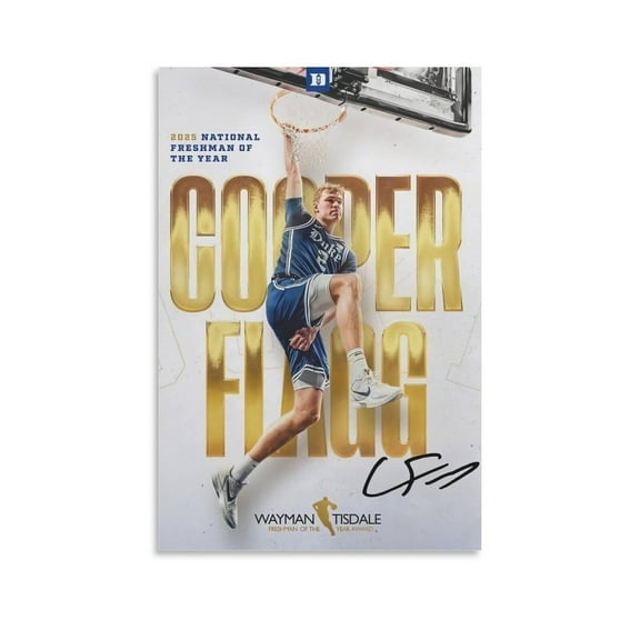 Redamancy American Basketball Player Cooper Flagg Canvas Wall Art Poster For Room Aesthetic And Decor Poster For Bedroom Living Room Bathroom Kitchen Office Decor