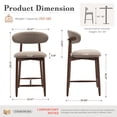 thumbnail image 6 of AFO 26" Counter Height Bar Stools Set of 4, Kitchen Bar Stools With Curved Back & Wood Legs, Mid Century Modern Upholstered, For Kitchen Island Dining Room, Camel, 6 of 10