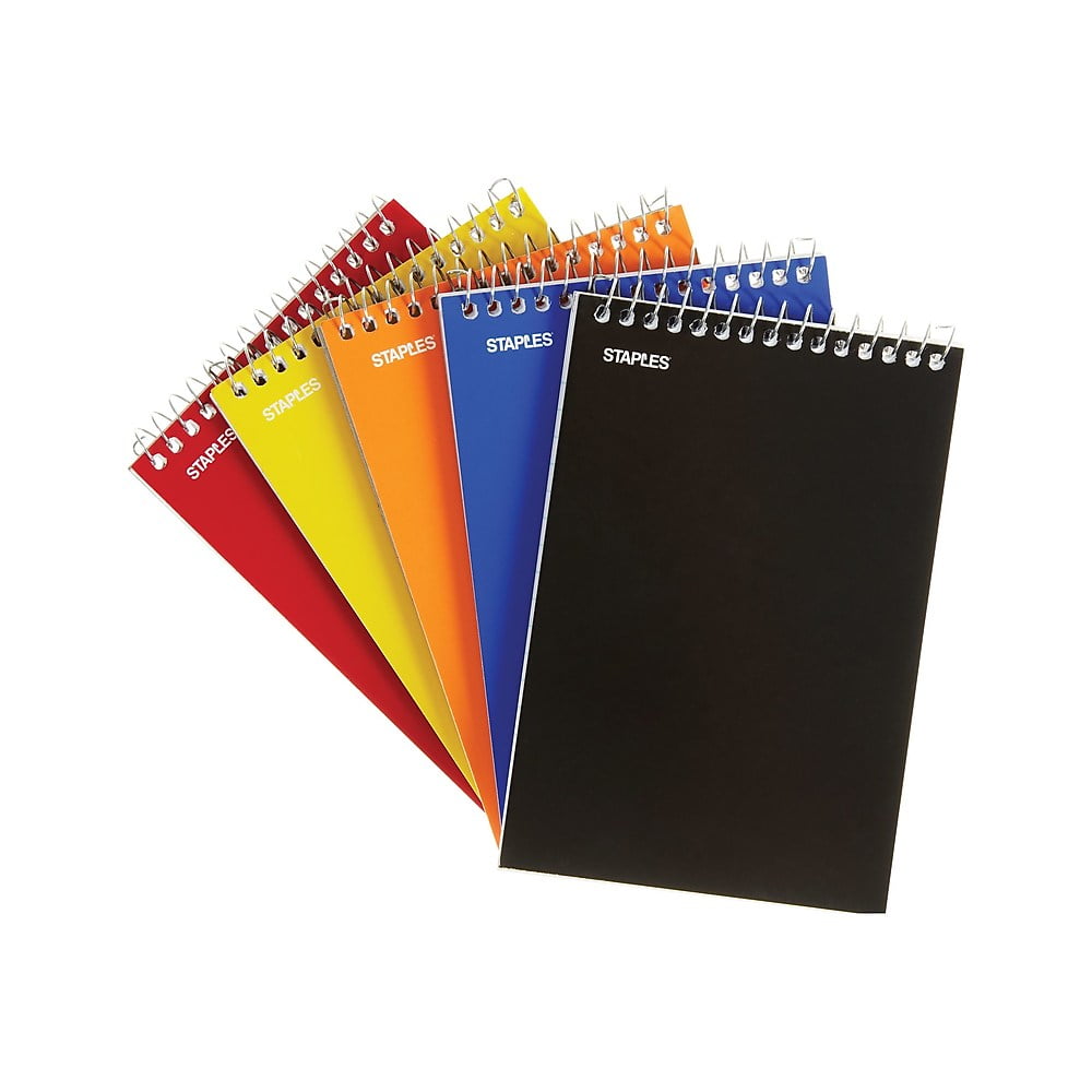 Staples Memo Pads 4" x 6" College Assorted 50 Sh./Pad 5 Pads/PK (11494