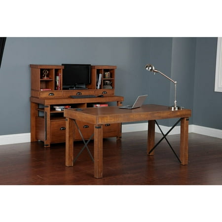 Complete Home Office from American Furniture Classics. Includes Industrial Collection Desk, Credenza Console, and Hutch.